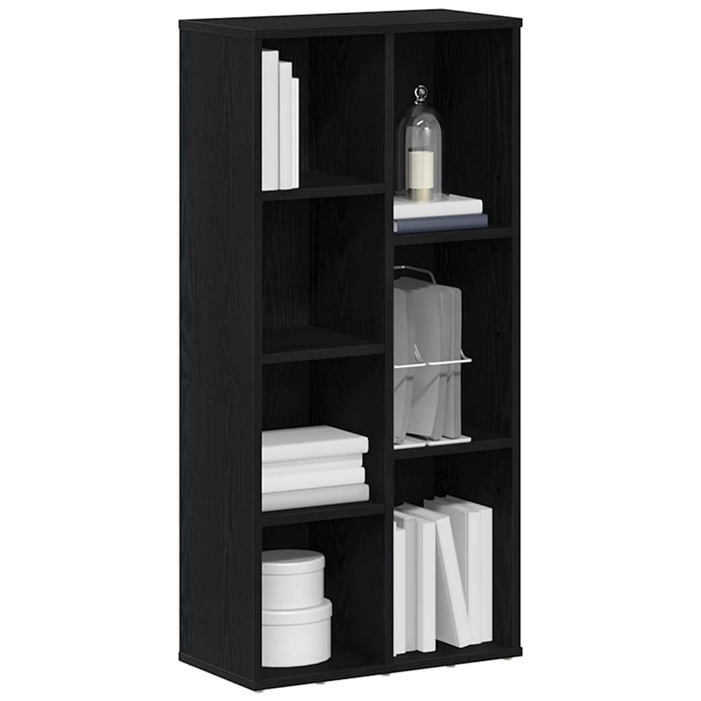 Bookshelf Black Oak Look 50x25x104 cm Wood Material