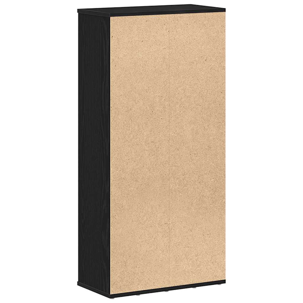 Bücherregal Schwarz Eichen-Optik 50x25x104 cm Holzwerkstoff