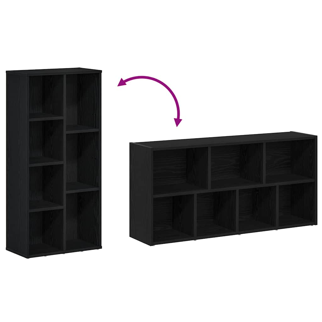 Bookshelf Black Oak Look 50x25x104 cm Wood Material