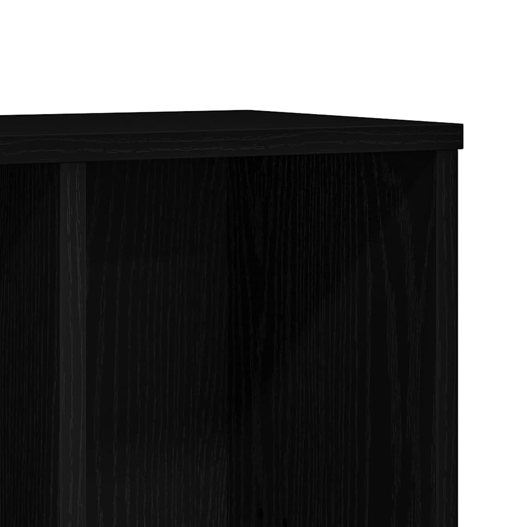 Bookshelf Black Oak Look 50x25x104 cm Wood Material