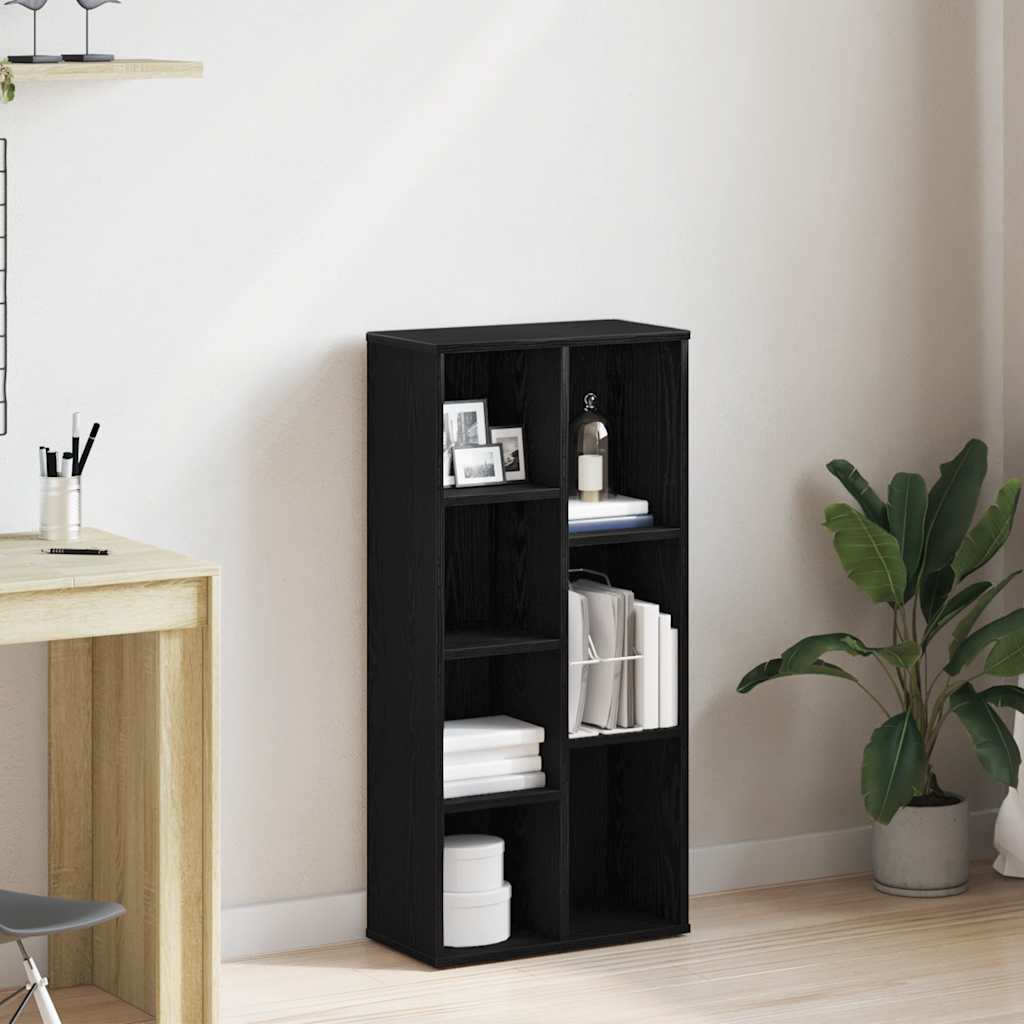 Bookshelf Black Oak Look 50x25x104 cm Wood Material