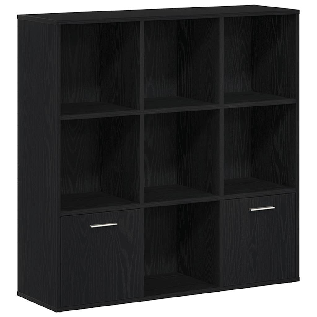 Bücherschrank Schwarz Eichen-Optik 98x29x97,5 cm Holzwerkstoff