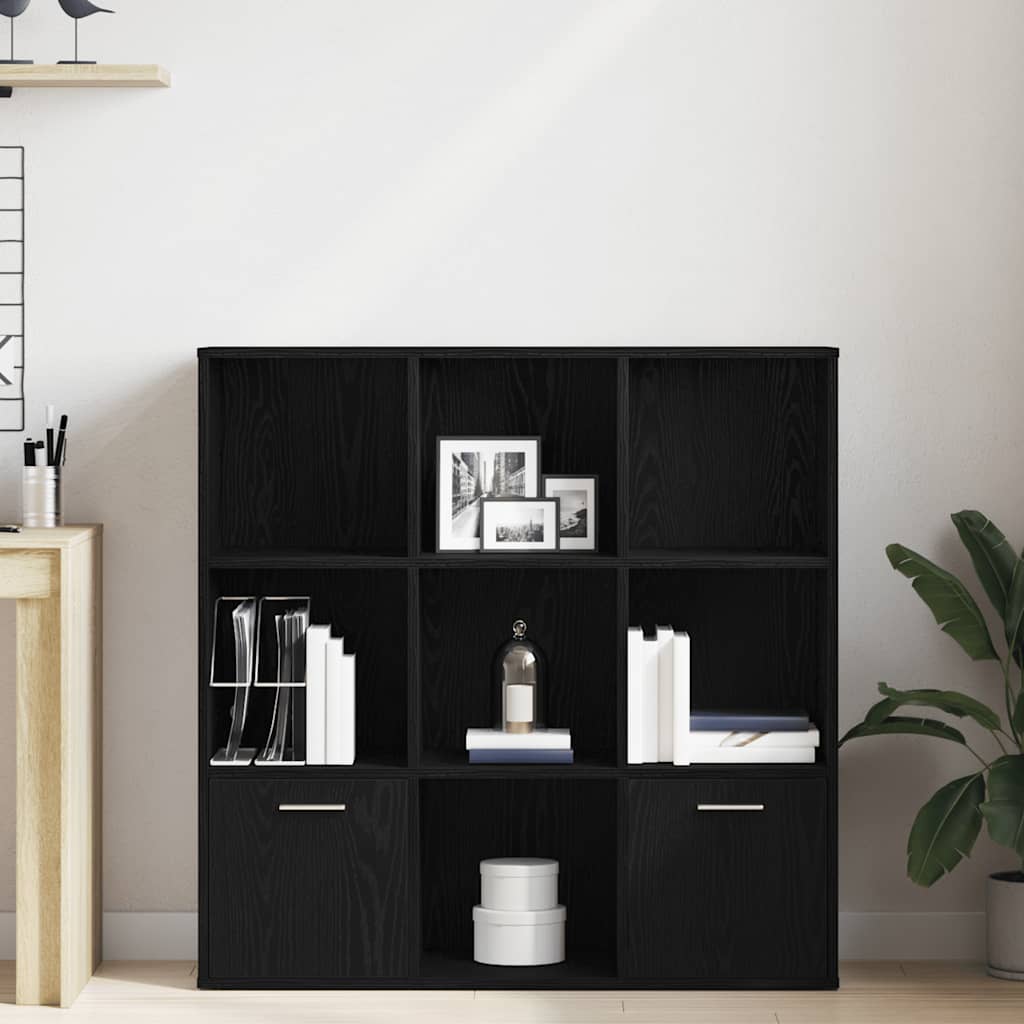 Bookcase Black Oak Look 98x29x97.5 cm Wood Material