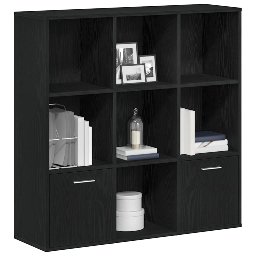 Bookcase Black Oak Look 98x29x97.5 cm Wood Material