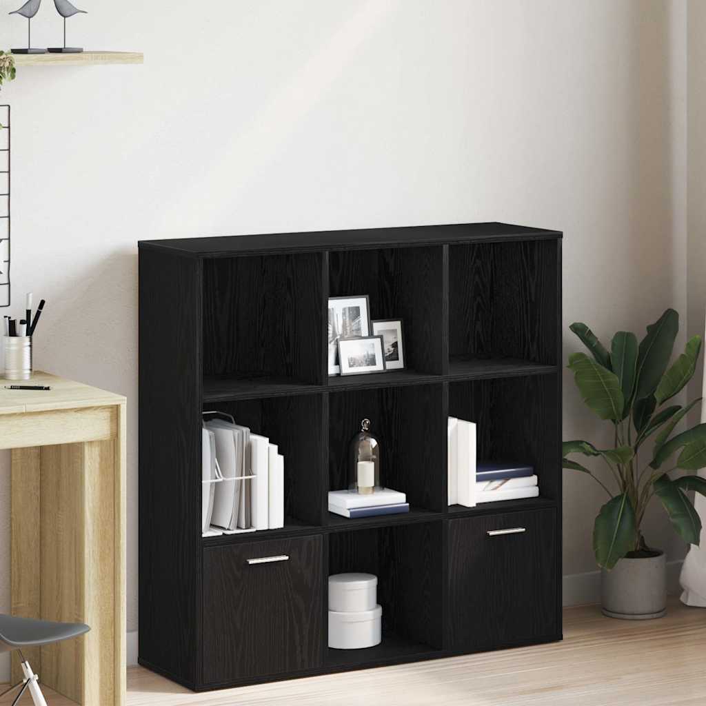 Bookcase Black Oak Look 98x29x97.5 cm Wood Material