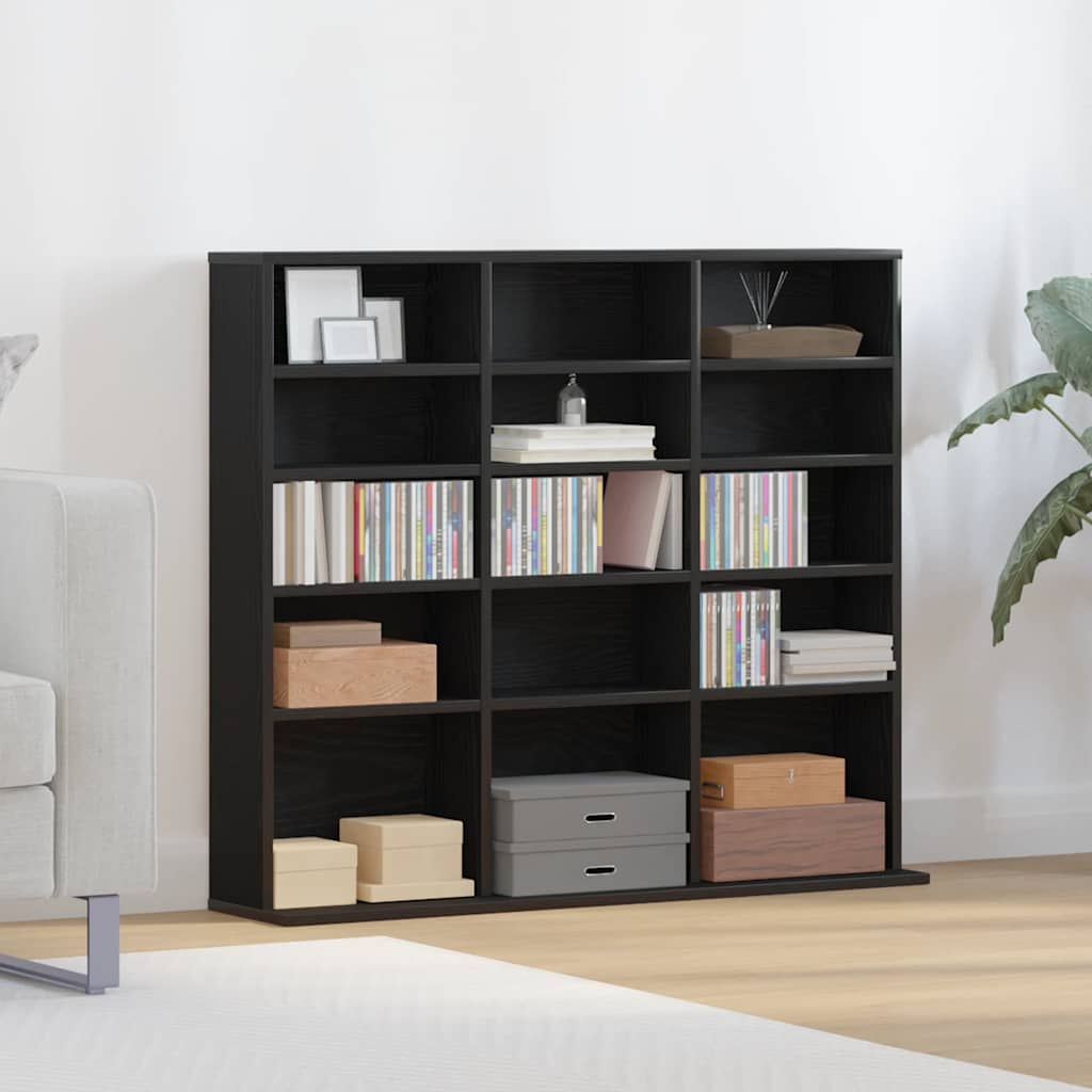 CD Cabinet Black Oak Look 100.5x23x89.5 cm Wood Material