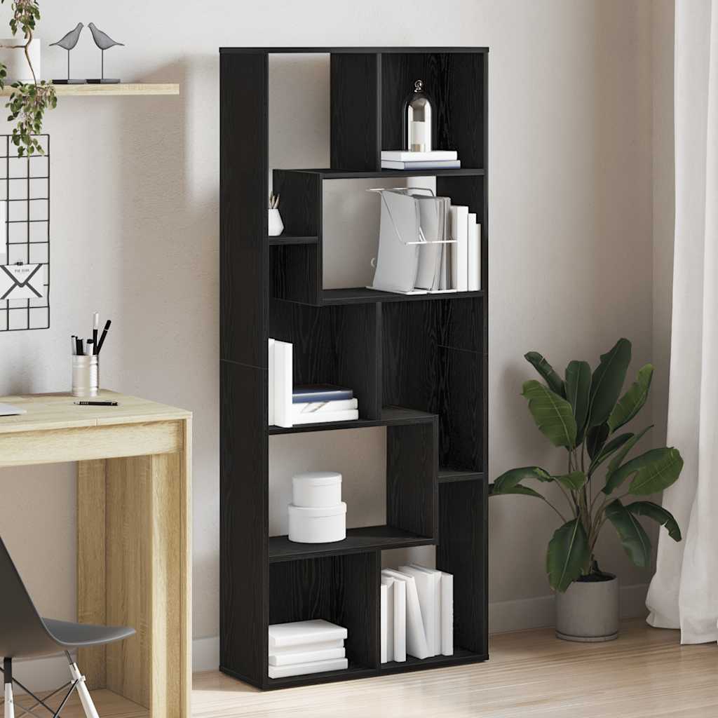 Bookshelf Black Oak Look 67x24x161 cm Wood Material