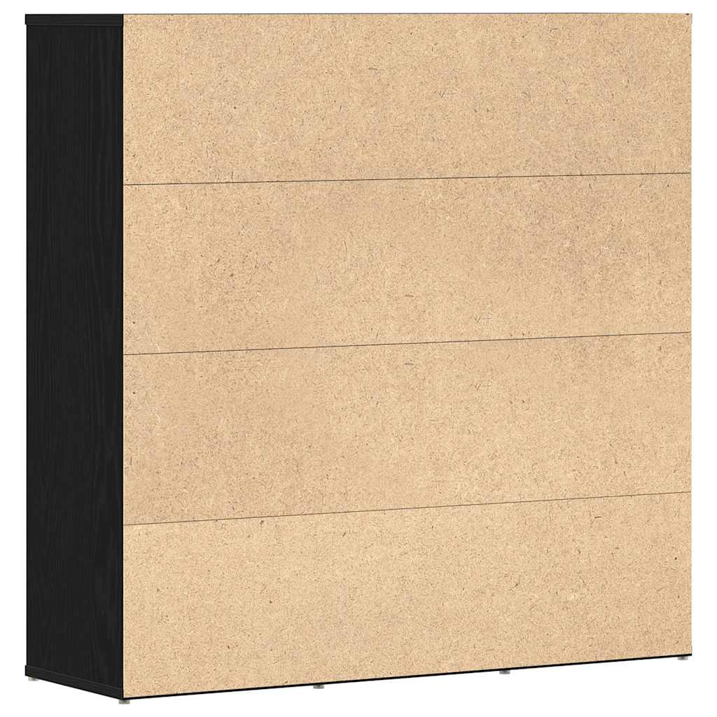 Bücherschrank Schwarz Eichen-Optik 90x28x90 cm Holzwerkstoff