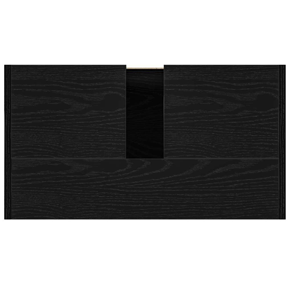 Badschrank Schwarz Eichen-Optik 60x33x61 cm Holzwerkstoff