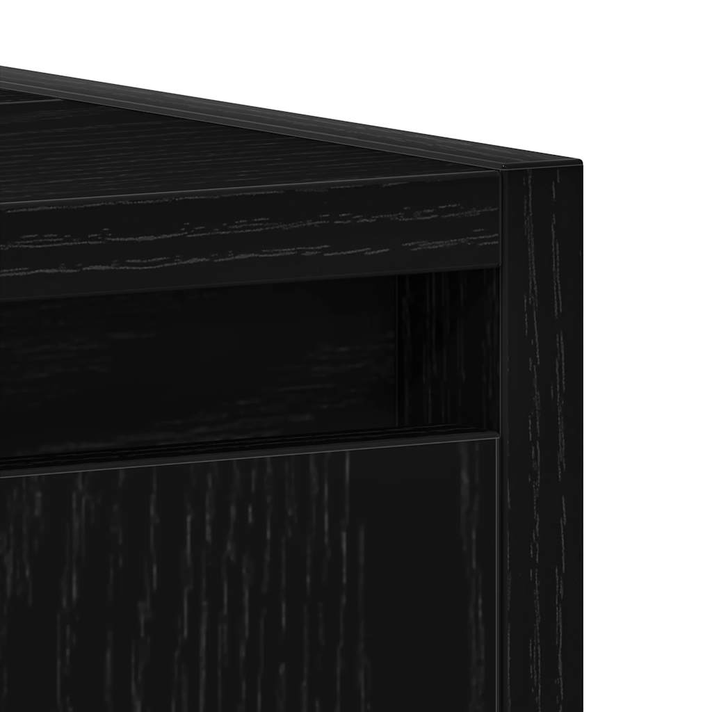 Badschrank Schwarz Eichen-Optik 60x33x61 cm Holzwerkstoff