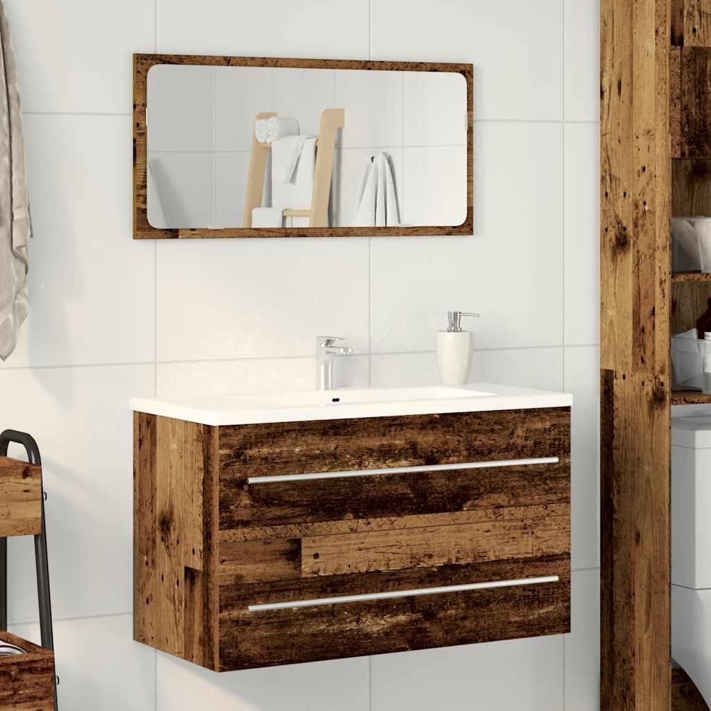 Washbasin base cabinet old wood look 80x38.5x48 cm