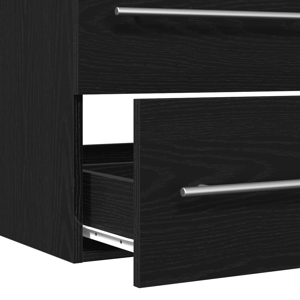 Washbasin Cabinet Black Oak Look 100x38.5x48 cm