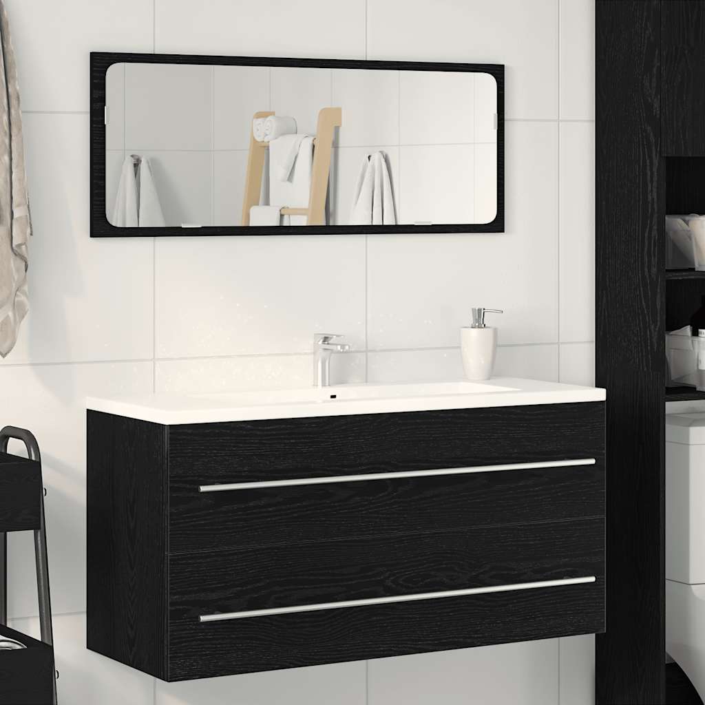 Washbasin Cabinet Black Oak Look 100x38.5x48 cm