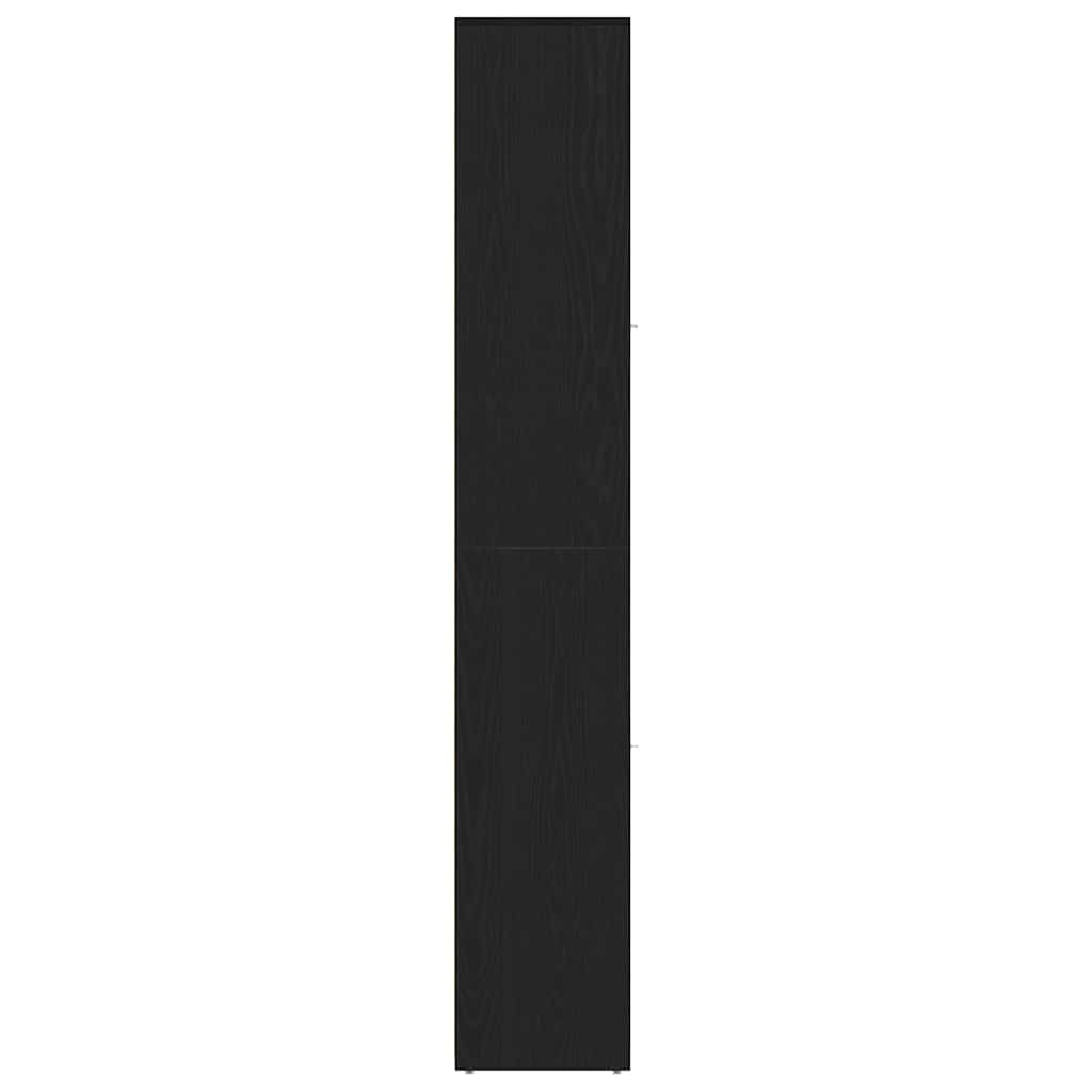 Badschrank Schwarz Eichen-Optik 30x30x183,5 cm Holzwerkstoff