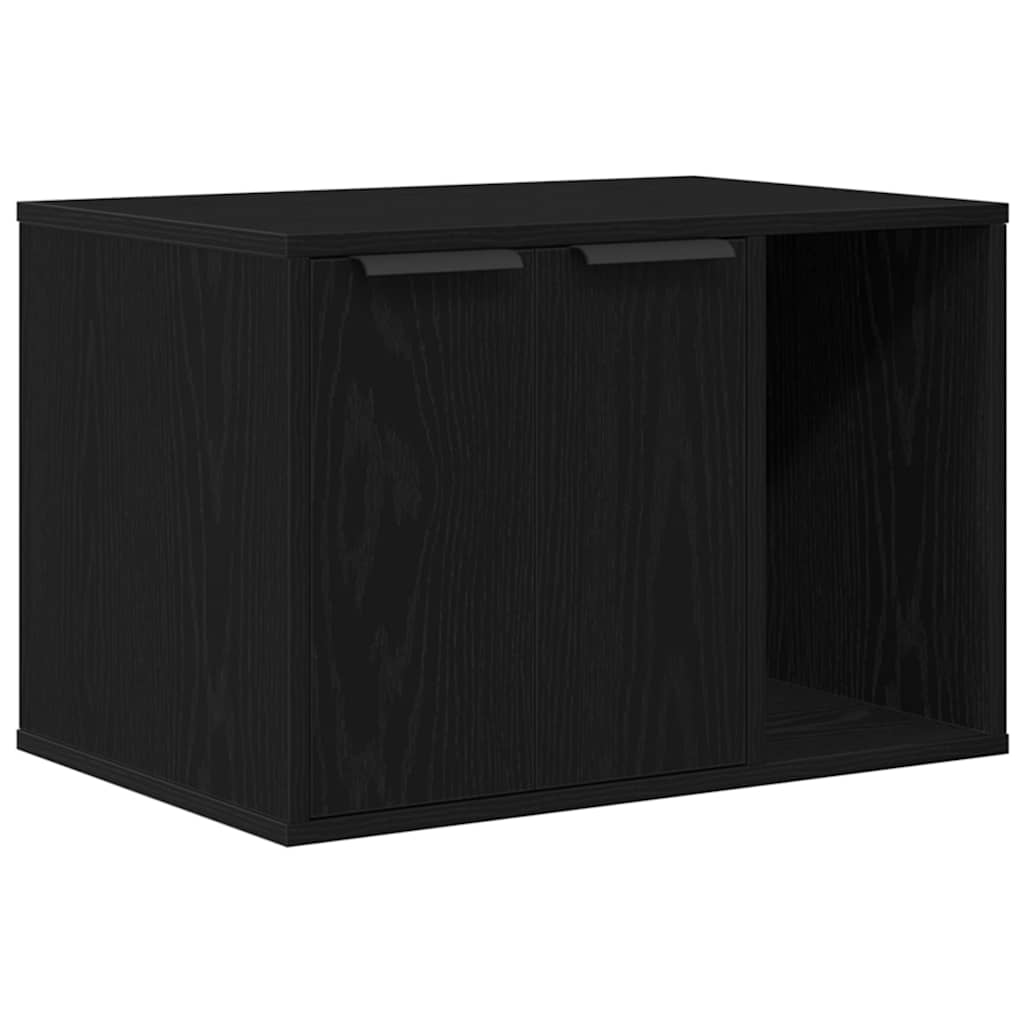 Cat Litter Box Black Oak Look 60x40x40 cm Wood Material