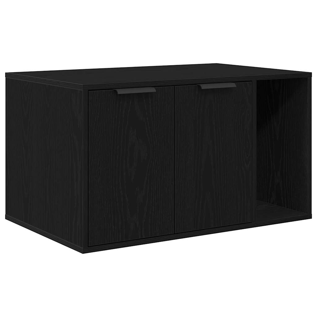 Cat Litter Box Black Oak Look 80x50x45 cm Wood Material