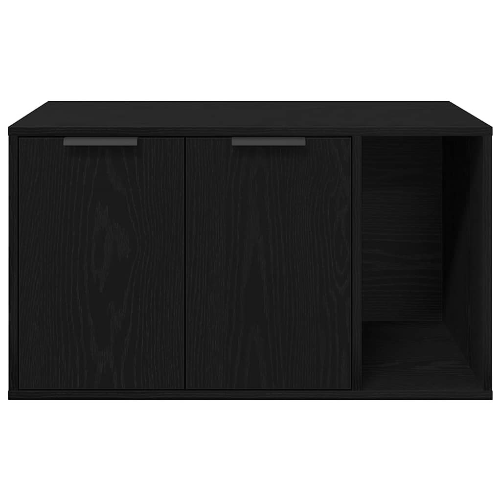 Cat Litter Box Black Oak Look 80x50x45 cm Wood Material